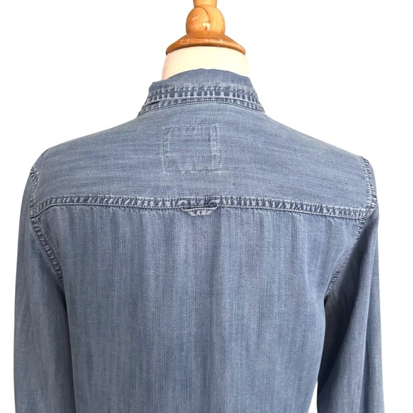 ABERCROMBIE & FITCH Blue Chambray Long Sleeve Button Down Shirt Classic Casual S - Picture 7 of 13